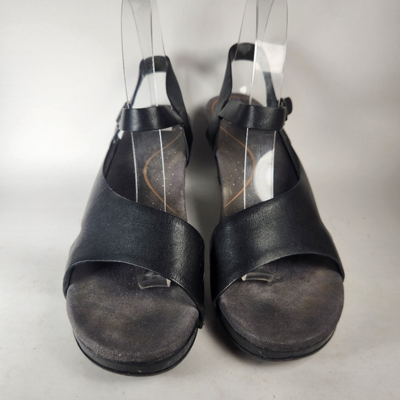 DANSKO Women's Tasha Sandal Size 10.5 EU 41 Black Leather Open Toe Shoe - Picture 3 of 9